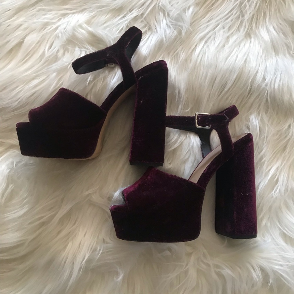 Beautiful Velvet Platform Heels